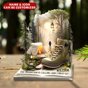 The Mountain Is Calling And I Must Go - Personalized Camping Acrylic Plaque