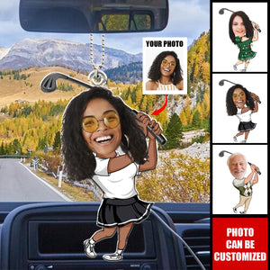 Custom Photo Funny Golf Player Personalized Acrylic Ornament