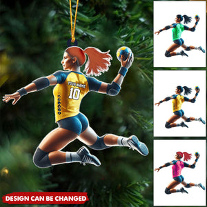 Custom Ornament, Handball Woman Ornament, Christmas Decor
