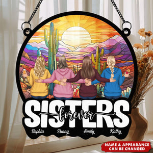 Sister Forever - Personalized Window Hanging Suncatcher Ornament