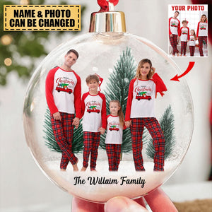 Family Christmas Custom Photo Ornament - Personalized Photo Christmas Ball Ornament