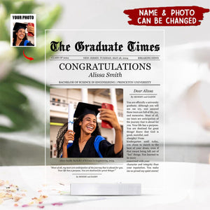 Newspaper Graduation Celebration - Personalized Acrylic Photo Plaque