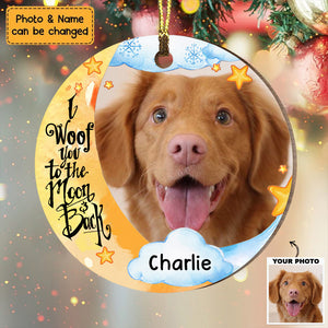 I Woof You To The Moon And Back Dog Lovers Circle Ornament