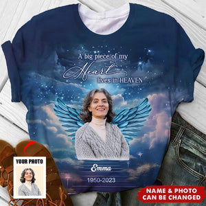 Your Wings Were Ready But My Heart Was Not Upload Photo - Sky Moon Background Personalized 3D T-Shirt