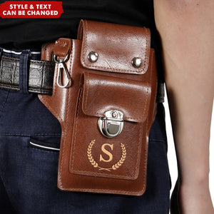 Personalized PU Leather Card Pouch Holsters Phone Waist Bag