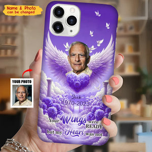 Upload Photo Memorial A Big Piece Of My Heart Lives In Heaven Personalized Phonecase