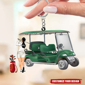 Personalized Keychain - Playing Golf - Gift For Golf Lovers