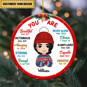 Gift For Son Daughter Grandson Granddaughter You Are Bible Verse Circle Ornament