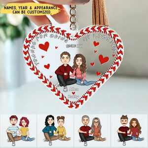 Thanks For Being My Lobster - Personalized Couple Heart Acrylic Keychain, Valentine's Day Gift Idea For Couple