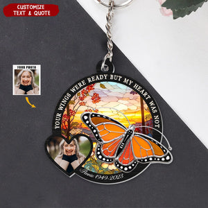A Piece Of My Heart Lives In Heaven - Personalized Memorial Photo Keychain