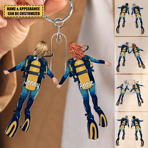 Dive Buddies For Life Personalized Acrylic Keychain, Gift For Scuba Diving Lovers Couples