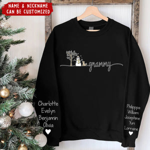 Mimi Christmas Snowman And Grandkids - Personalized Sweatshirt