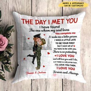 The Day I Met You - Occupation Couple Personalized Pillow, Valentine's Day Gift Idea For Couple
