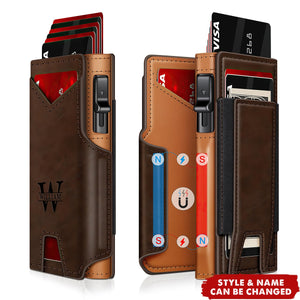 Personalized Slim Pop-Up Card Holder Wallet - RFID Blocking Wallet for Men