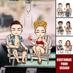 Couple Trip In Progress - Personalized Acrylic Car Ornament