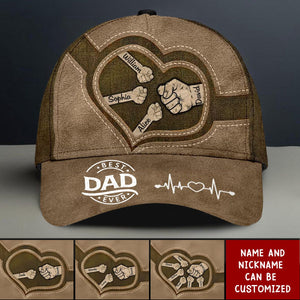 Best Dad Ever Fist Bumps All Over Print Personalized Classic Cap