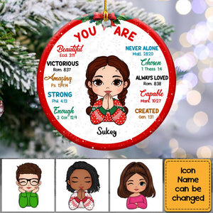 Gift For Son Daughter Grandson Granddaughter You Are Bible Verse Circle Ornament