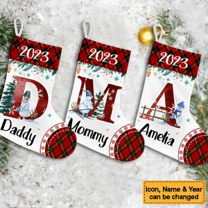 Gift For Family Name Letter Christmas 2023 Stocking