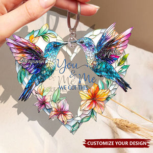 Hummingbird Couple - Personalized Acrylic Keychain