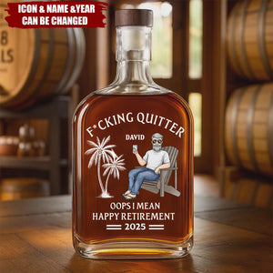 Officially Done - Coworker Personalized Whiskey Bottle - Appreciation, Retirement Gift