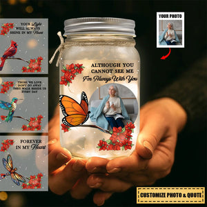 Your Light Will Always Shine In My Heart - Personalized Memorial Mason Jar Light