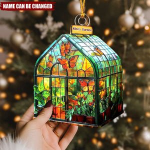 Personalized Garden Cottage Acrylic Ornament, Christmas Gift For Family