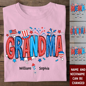 4th of July Grandma Mama Mimi Personalized T-shirt