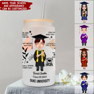Class Of 2024 Doll Graduation Daily Reminders Personalized Glass Tumbler