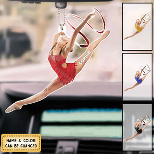 Personalized Gymnastics Girl Shaped Car Ornament