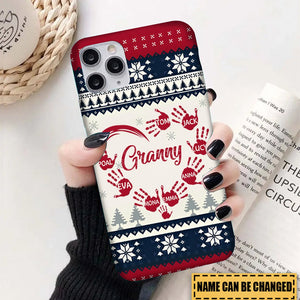 Christmas Pattern Grandma With Grandkids Hand Personalized Phone case