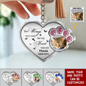 Personalized Photo Memorial Heart Aluminum Keychain - Memorial Gift Idea For Pet Lover