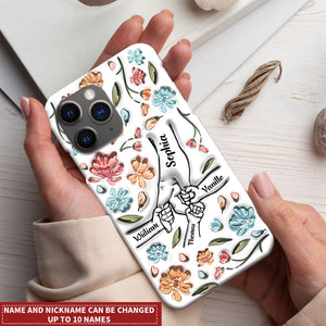 Hand In Hand, I Will Always Protect You - Gift For Mom, Grandma Personalized Clear Phone Case