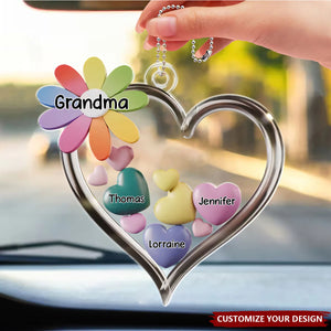 A Grandmother Is A Gift From Above - Personalized Acrylic Car Ornament, Gift For Mom, Grandma