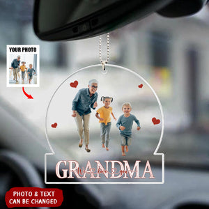 Family - Love Mom Nana - Personalized Acrylic Car Ornament