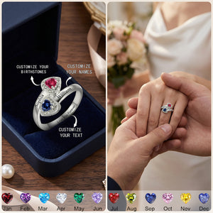 Love You Forever - Personalized Duo Birthstone Ring