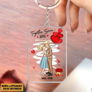 We've Been Together Since - Personalized Acrylic Keychain, Valentine's Day Gift For Couple