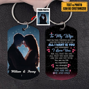 You Are My One And Only - Personalized Photo Stainless Steel Keychain, Valentine's Day Gift Idea For Wife From Husband