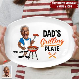 Custom Photo Daddy's Grilling Plate - Personalized Platter