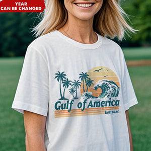 Gulf Of US America Flag Personalized Beach T-Shirt