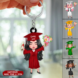 Happy Graduation Girl Personalized Acrylic Keychain