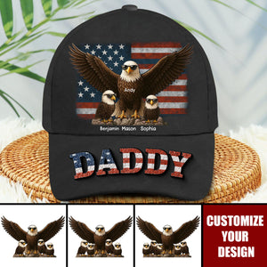 Eagle Dad Granddad - Personalized Classic Cap, Father's Day Gift For Dad, Grandpa