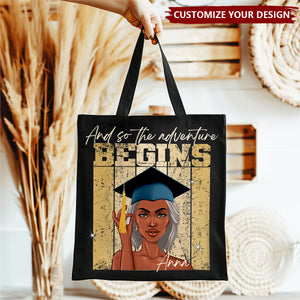 Graduation And So The Adventure Begins - Personalized Tote Bag