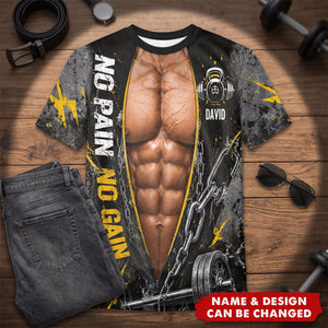 No Pain No Gain - Personalized Fitness All Over Shirt