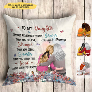 To My Daughter Granddaughter Floral Theme Personalized Pillow