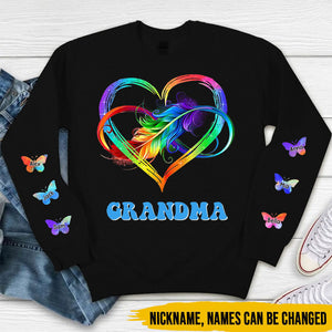 Customized Grandma Mom Butterflies Infinite Love Mothers Day Birthday Family Gift Sweatshirt 3d