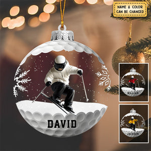 Personalized Custom For The Love Of Skiing Shaped Ornament – Christmas Gift For Skiing Lovers, Sport Players