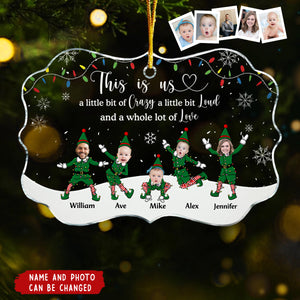 This Is Us Funny Elf Family - Personalized Acrylic Photo Ornament