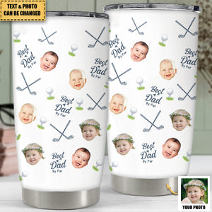 Best Dad By Par - Personalized Photo Tumbler