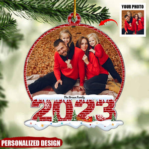 2023 Christmas Upload Photo - Personalized Custom Photo Mica Ornament - Christmas Gift For Family Members, Family