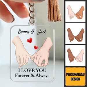 Personalized Gift For Husband Wife Anniversary I Love You Forever & Always Acrylic Keychain